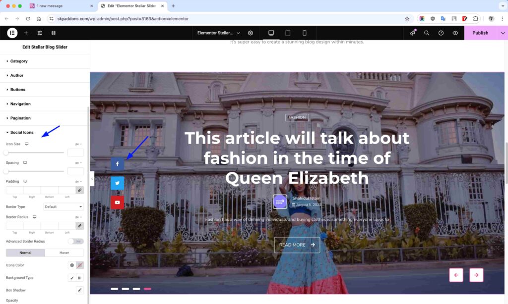 Stellar Blog Slider for Elementor WordPress