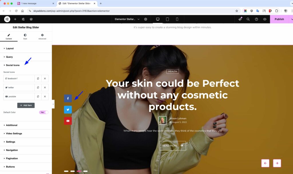 Stellar Blog Slider for Elementor WordPress