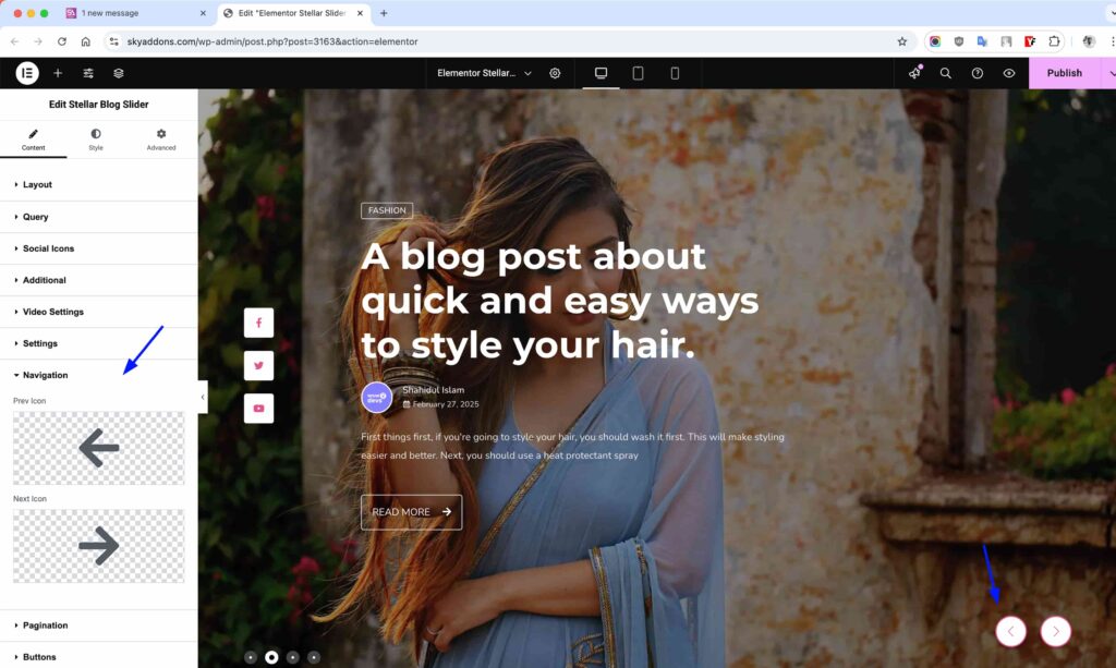 Stellar Blog Slider for Elementor WordPress