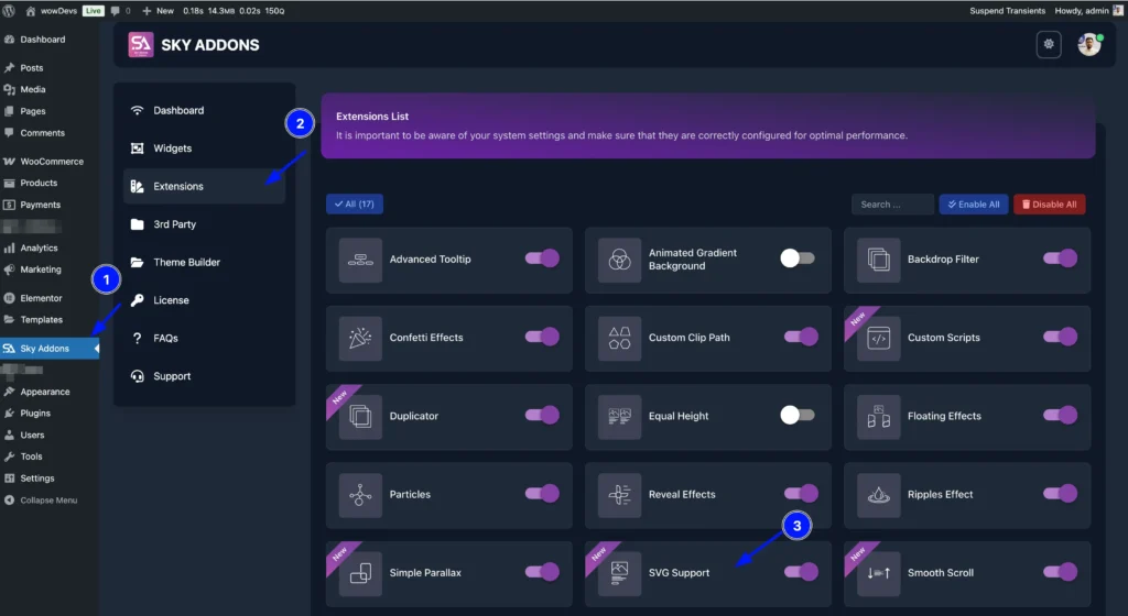 Secure SVG Support / Uploads features of Sky Addons for WordPress