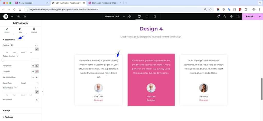 Testimonial for Elementor WordPress