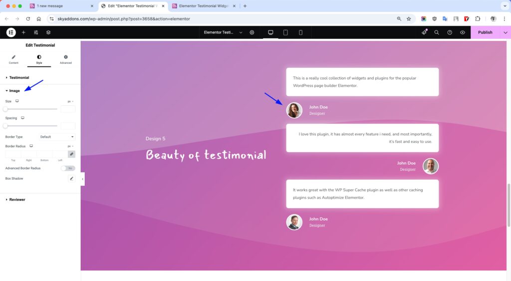 Testimonial for Elementor WordPress