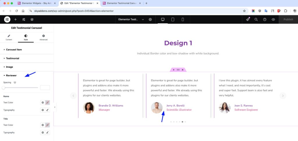 Testimonial Carousel for Elementor WordPress