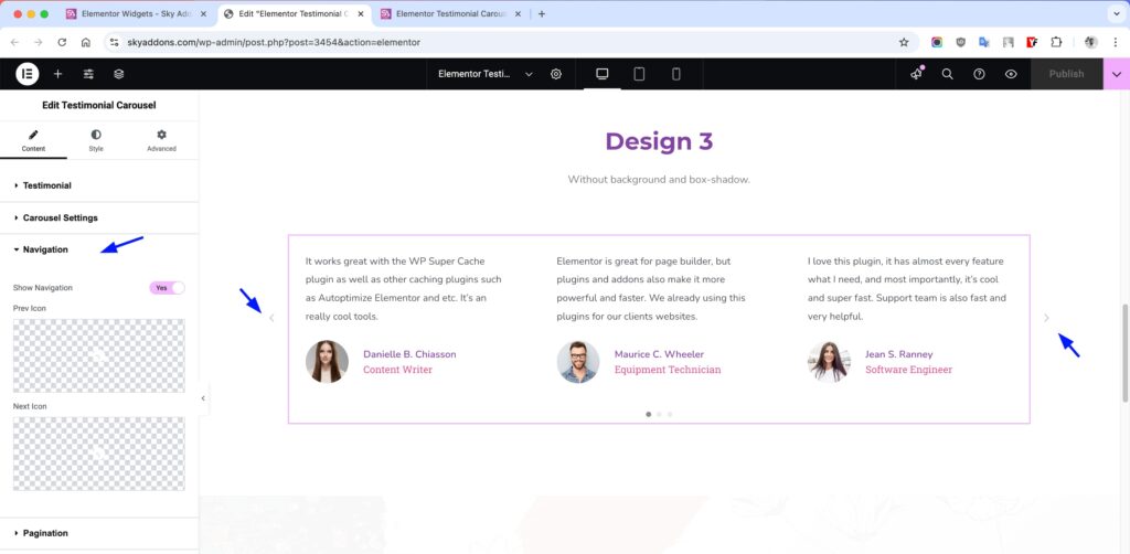 Testimonial Carousel for Elementor WordPress