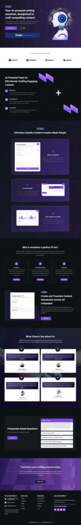 Sky Addons AI Writing Elementor template preview