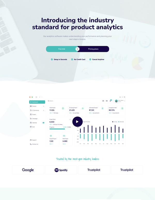 Sky Addons Analytics Elementor template preview