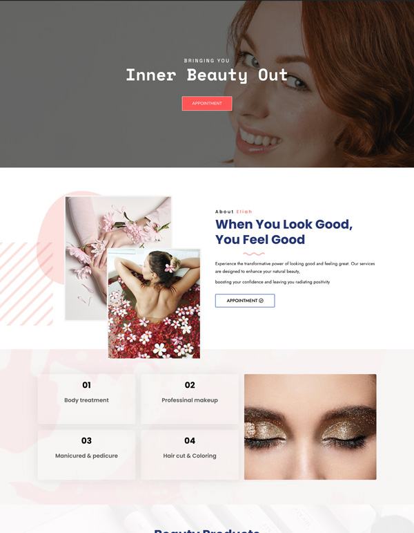 Sky Addons Beauty Queen Elementor template preview