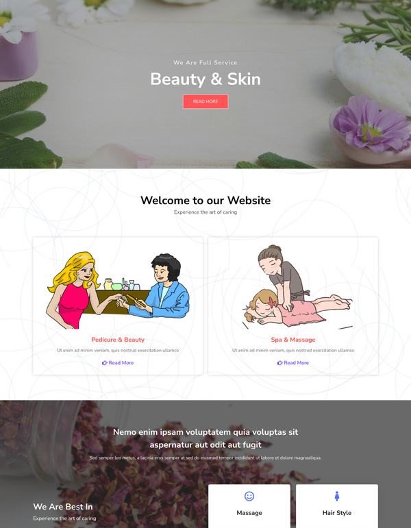 Sky Addons Beauty Skin Elementor template preview