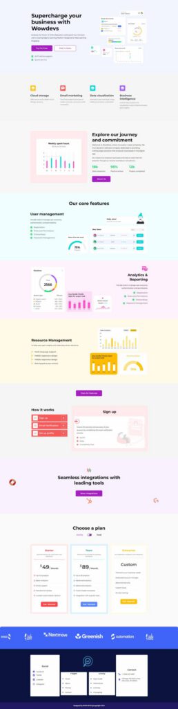 Sky Addons Business Analytics Elementor template preview