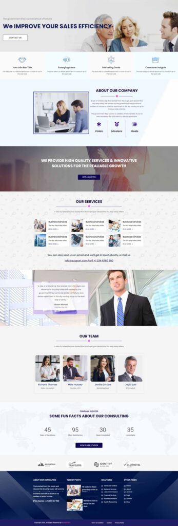 Sky Addons Business Consulting Elementor template preview