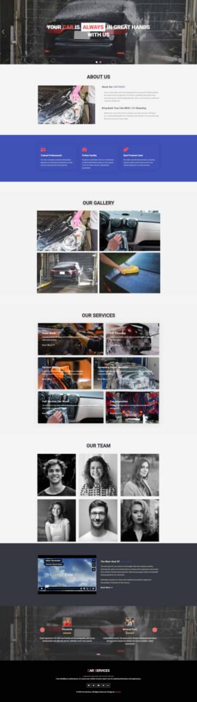 Sky Addons Car Wash Elementor template preview
