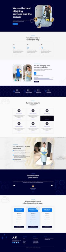 Sky Addons Clean Up Elementor template preview