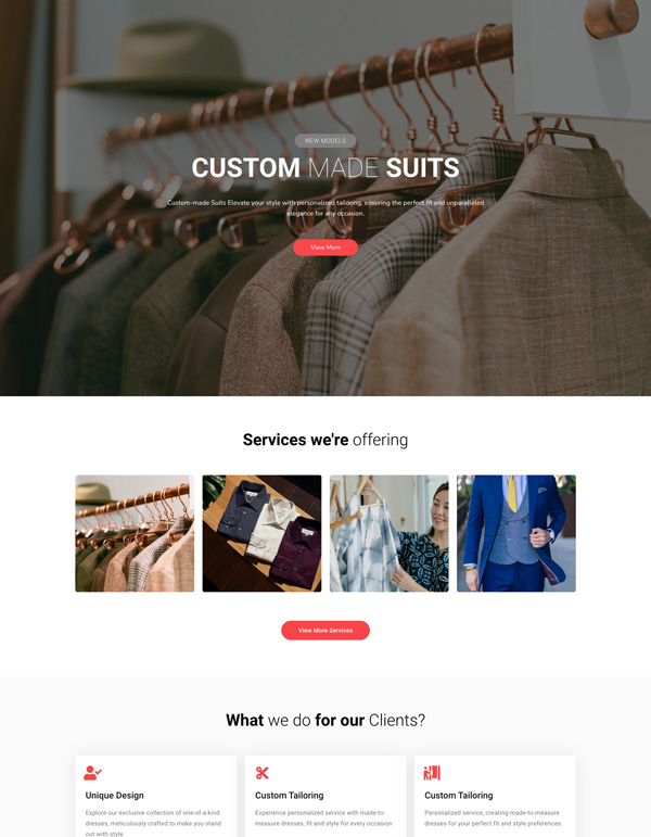 Sky Addons Dress Up Elementor template preview