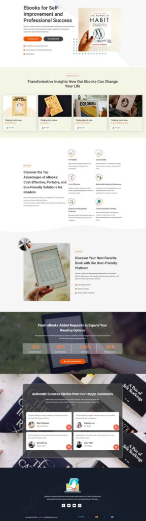Sky Addons eBook Elementor template preview