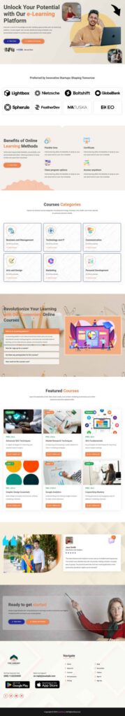 Sky Addons Elearning Platform Elementor template preview