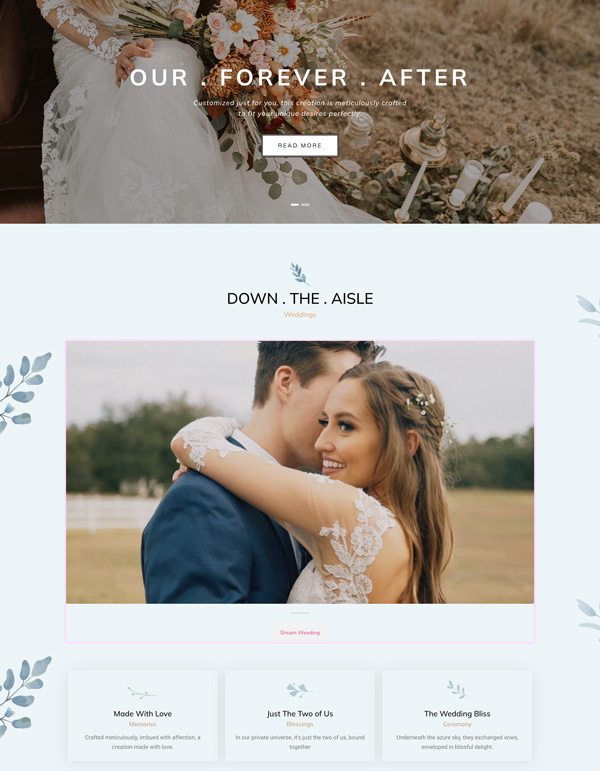 Sky Addons Elegant Wedding Elementor template preview