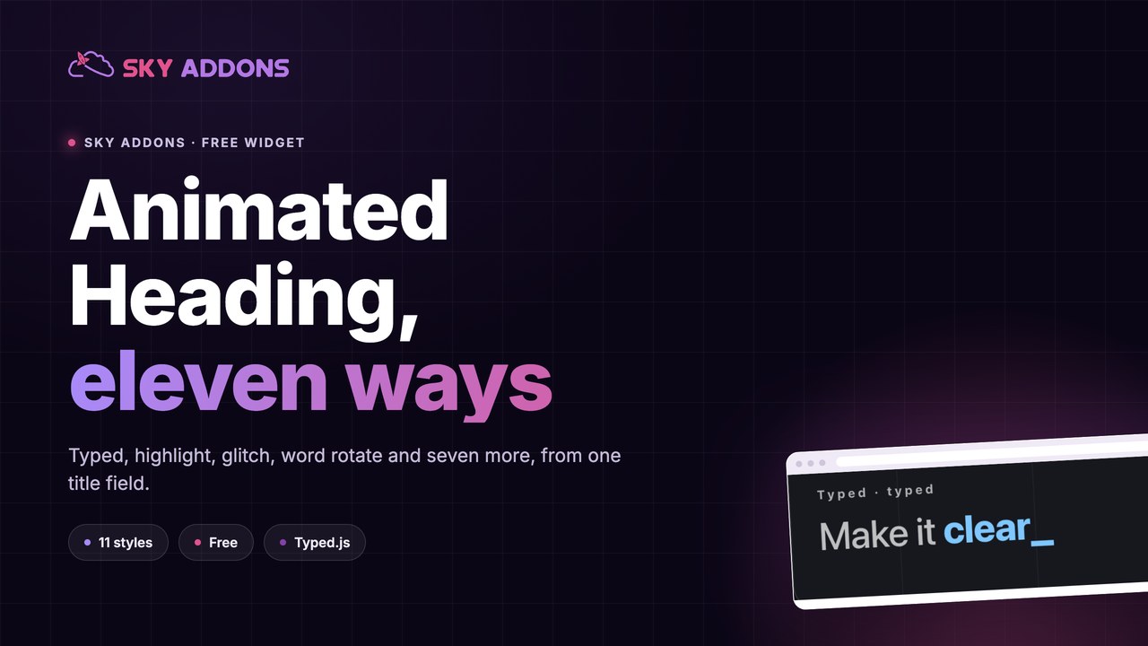 Animated Heading for Elementor by Sky Addons