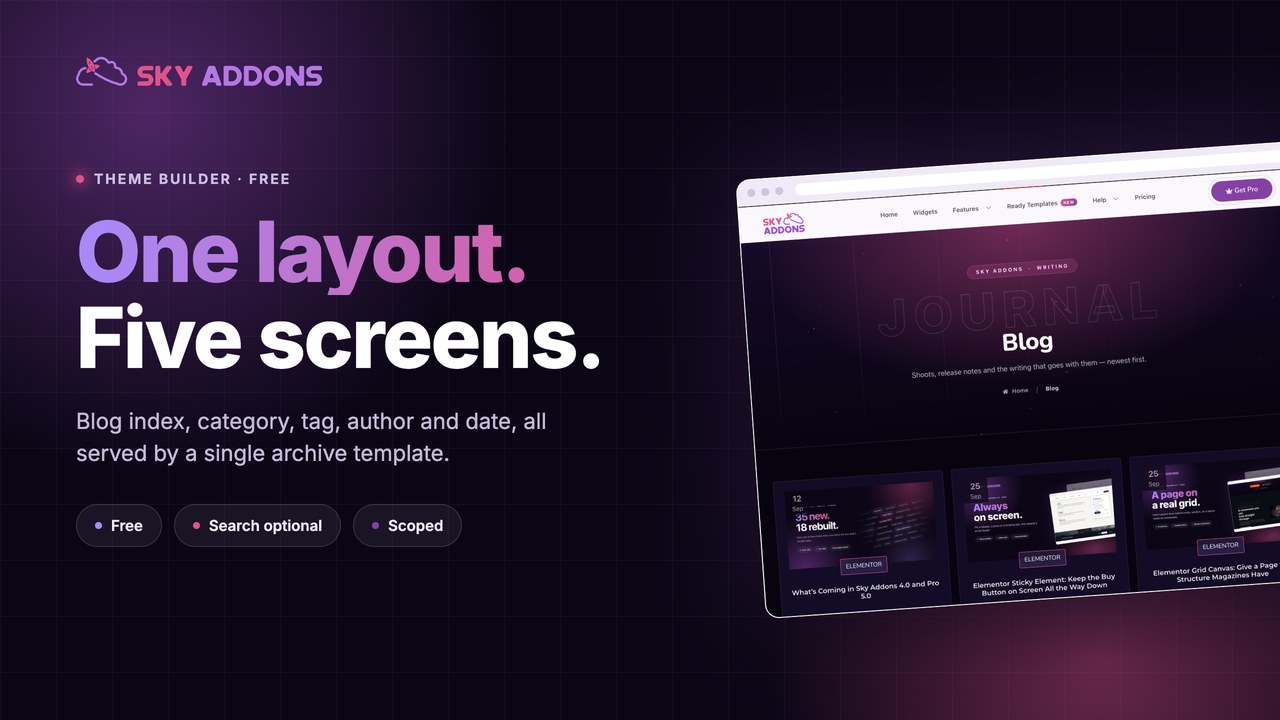 Archive Page for Elementor by Sky Addons