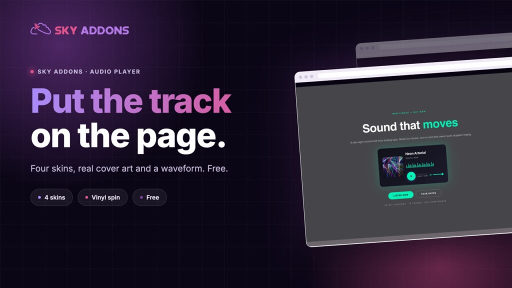 Elementor Audio Player: Put the Track on the Page, Not on Another Site