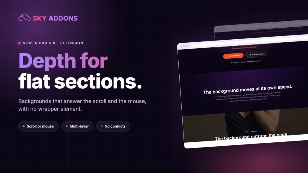 Elementor Background Parallax: Give Flat Sections Some Depth