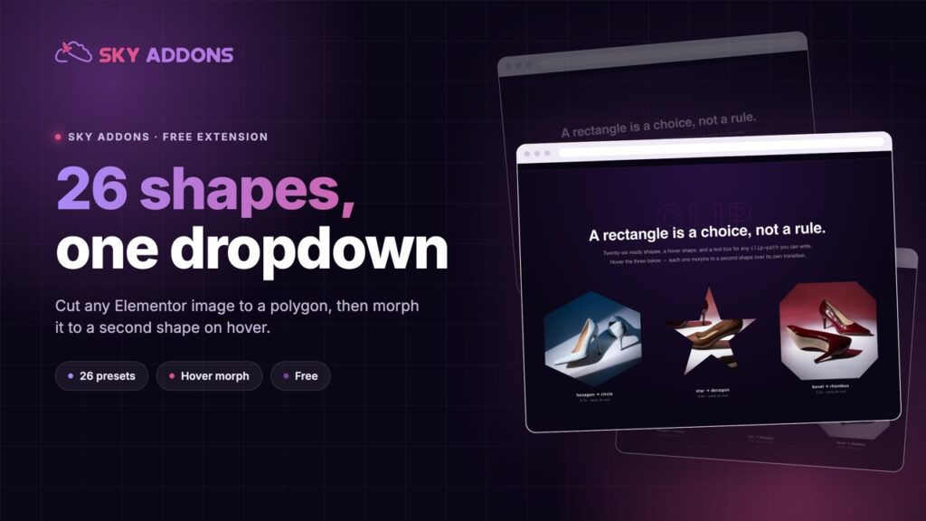 Custom Clip Path for Elementor: Cut Images Into Any Shape and Morph Them on Hover
