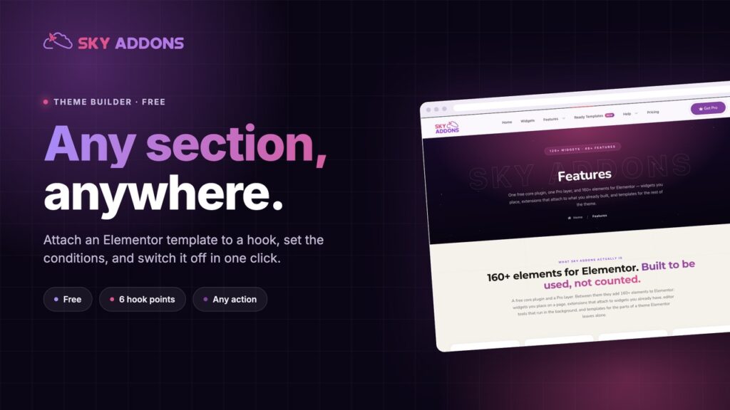 Elementor Custom Hooks: Put a Section Anywhere on the Site