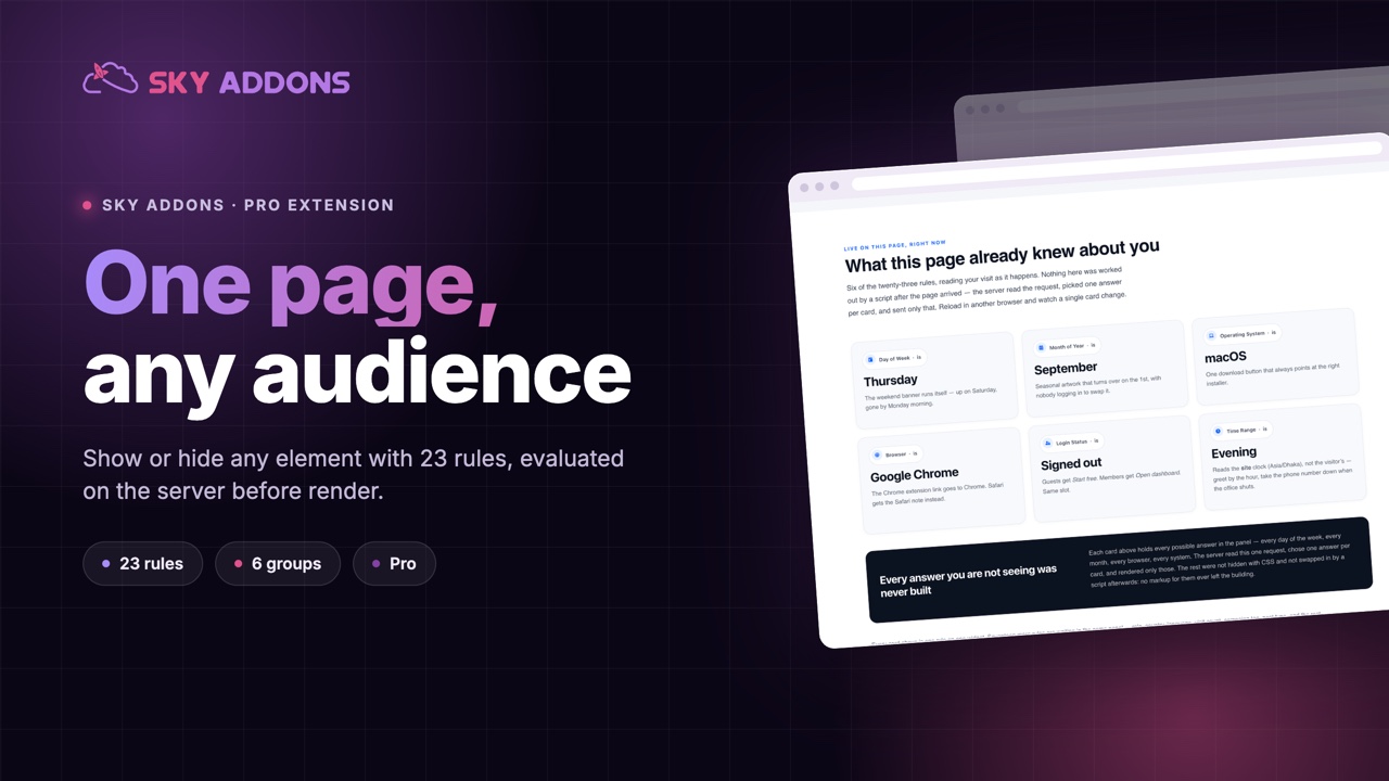 Display Conditions for Elementor by Sky Addons