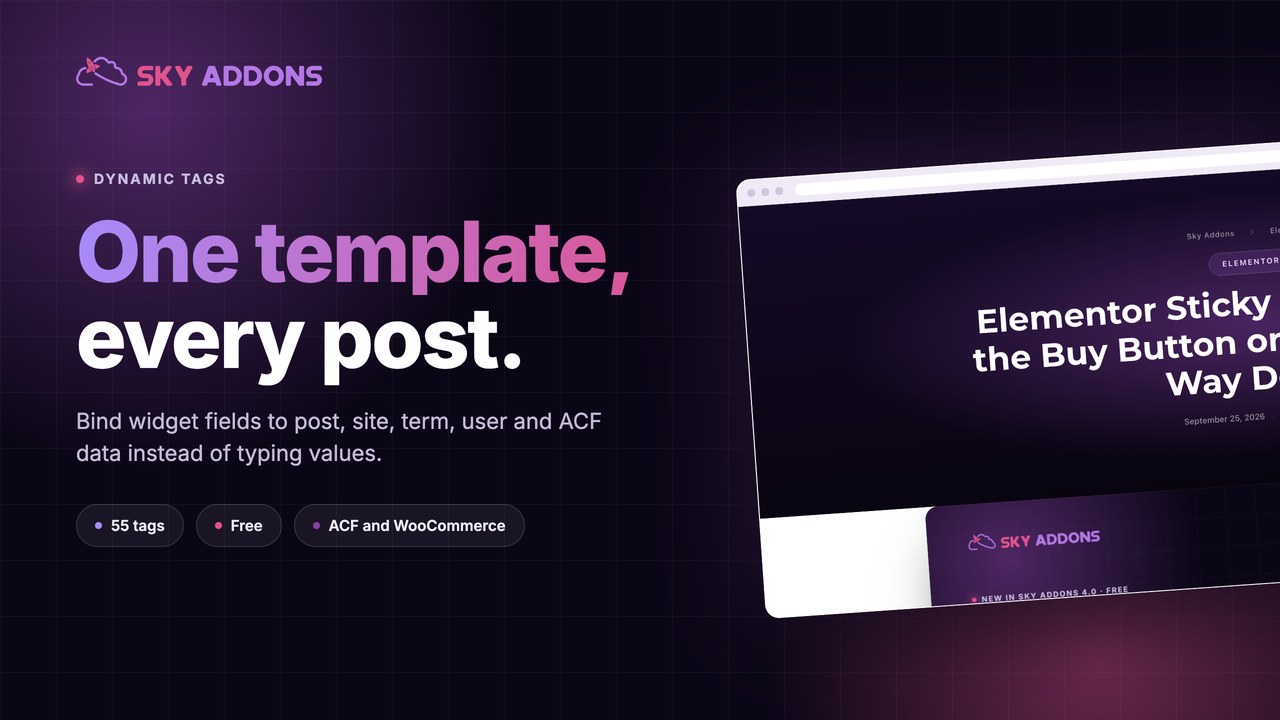 Dynamic Tags for Elementor by Sky Addons