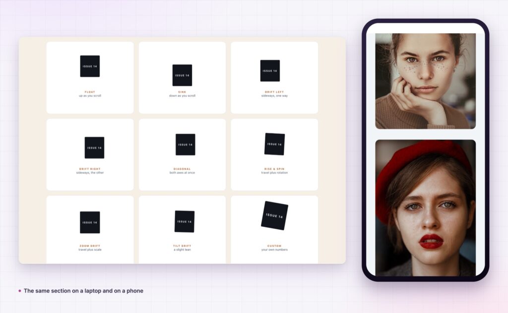 Elementor element parallax on desktop and on a phone