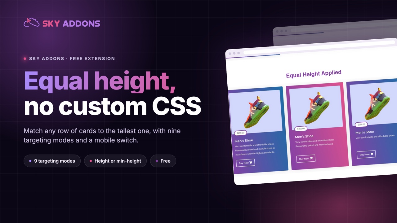 Equal Height for Elementor by Sky Addons