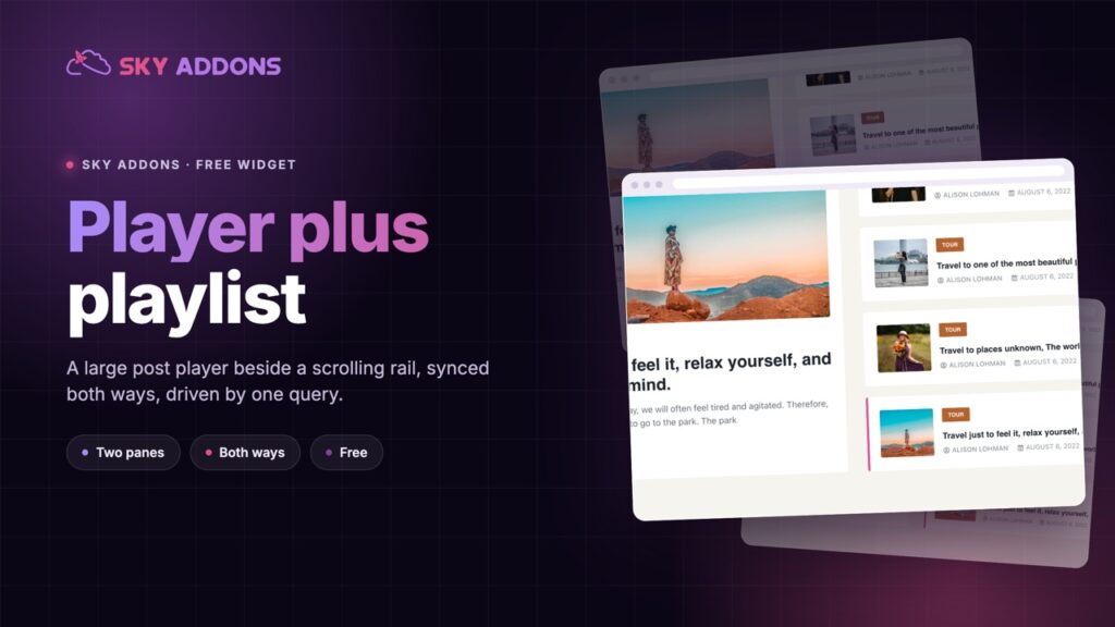 Fellow Slider: Put a Post Player and Its Playlist Side by Side