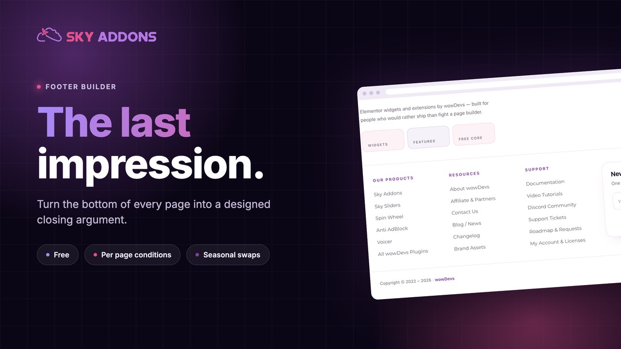 Footer Builder for Elementor by Sky Addons