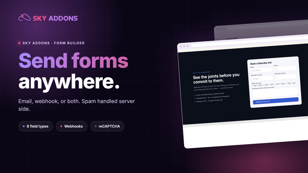 Elementor form builder showing a styled contact form with a submitting state