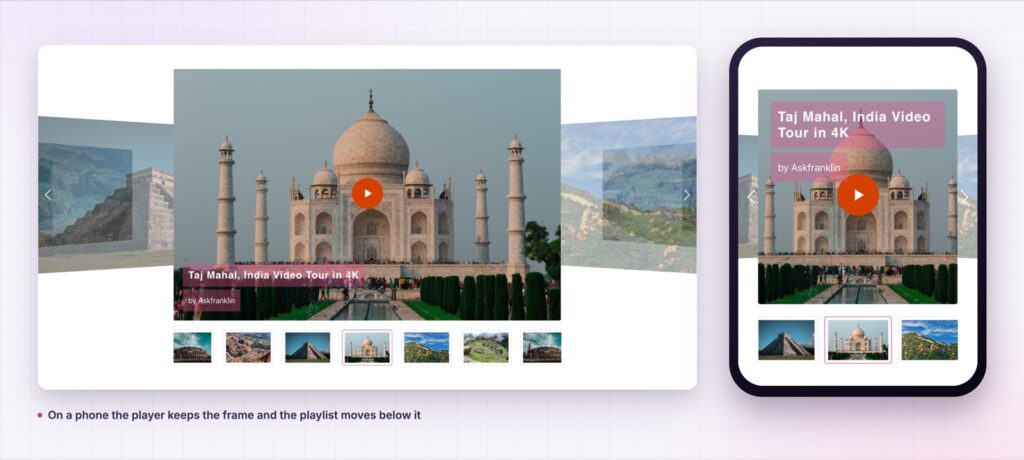 Glory slider on a desktop and a phone screen
