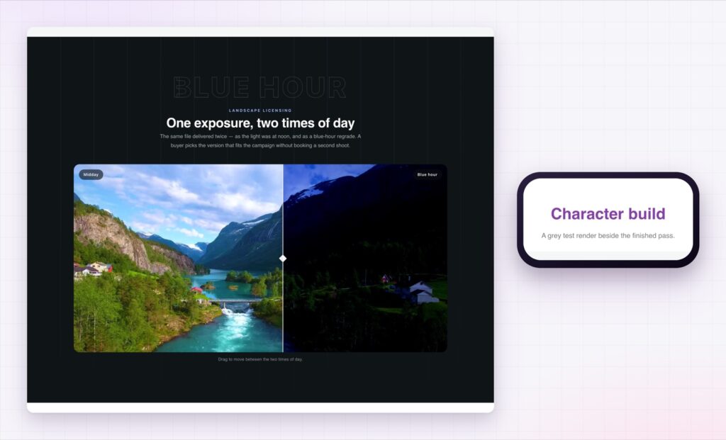 Elementor image compare on desktop and on a phone