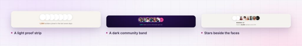 Four Elementor image stack examples from the demo page