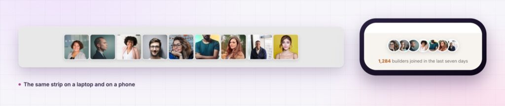Elementor image stack on desktop and on a phone