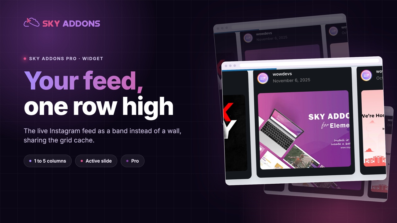 Instagram Feed Carousel for Elementor by Sky Addons