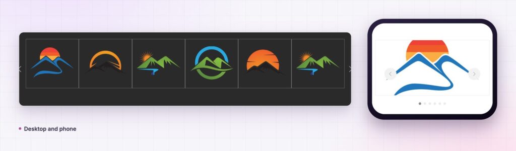 Logo carousel on desktop and phone