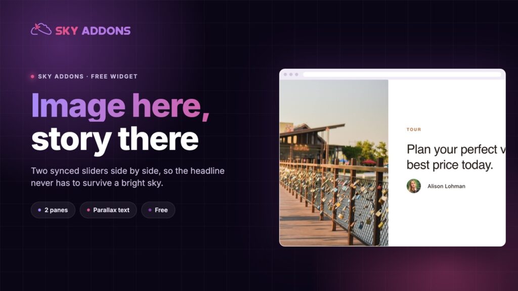 Mate Slider: Two Panes That Move Together, Image on One Side, Story on the Other