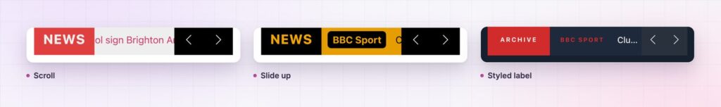 Elementor news ticker: scroll, slide up and a styled label