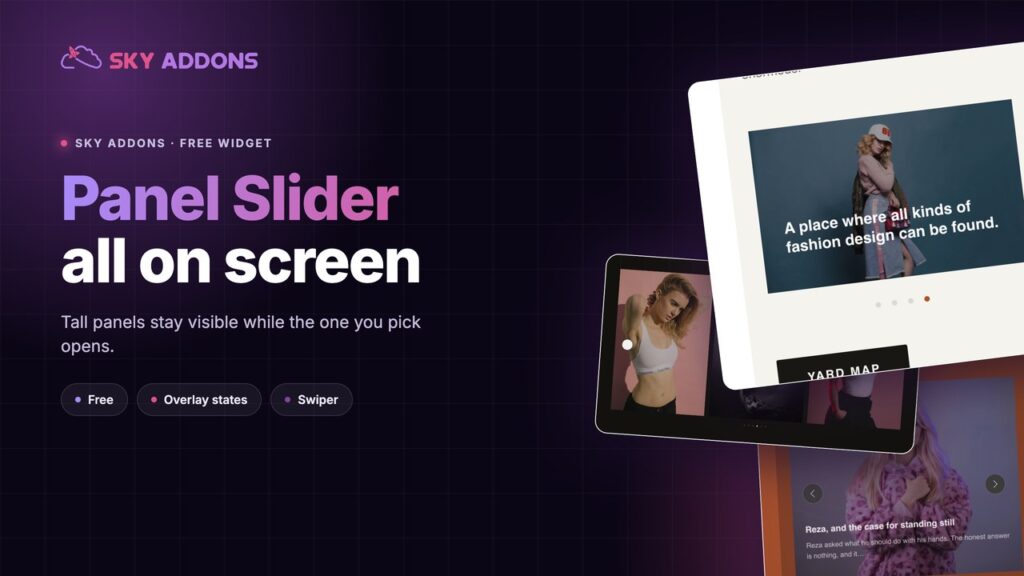 Panel Slider for Elementor: Vertical Panels That Open Where You Click