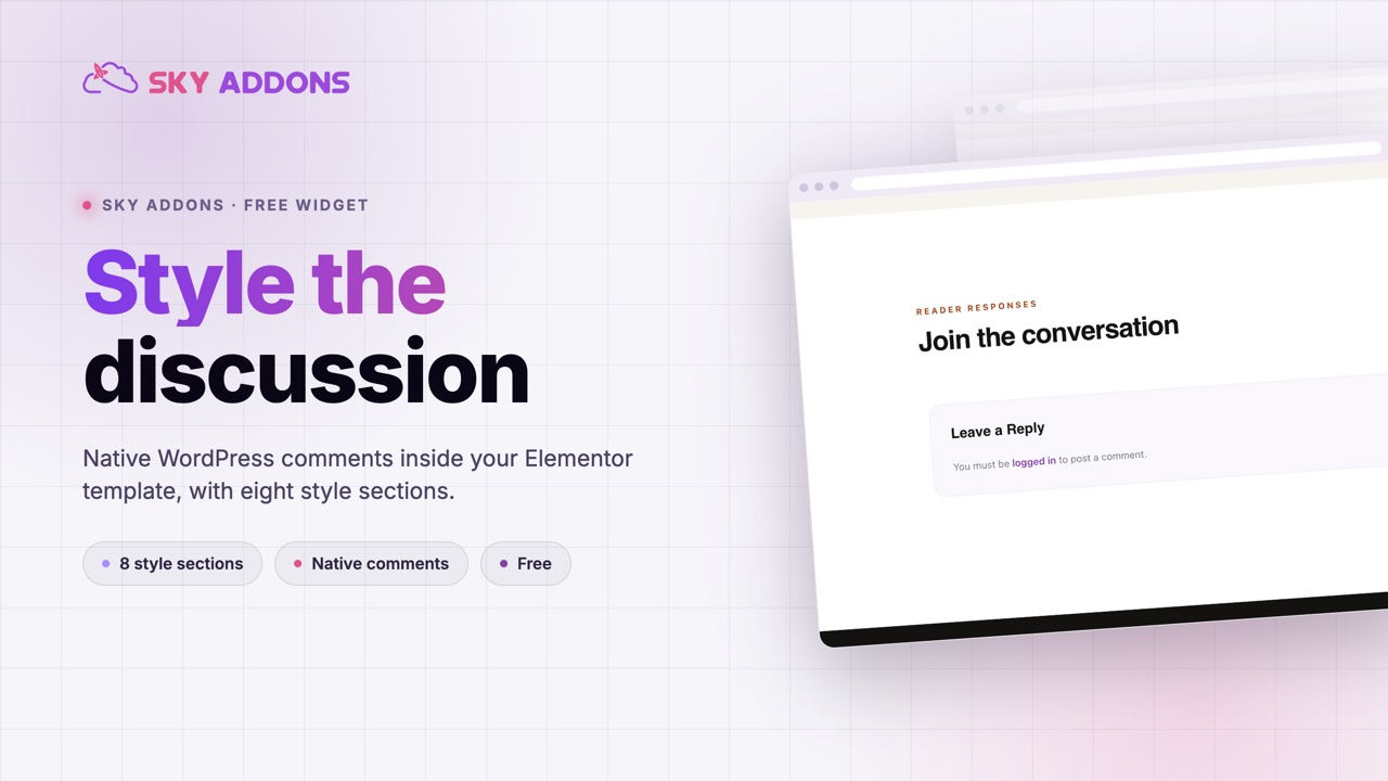 Post comments widget styled inside an Elementor single post template