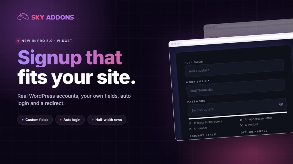 Elementor Registration Form: Ask for What You Need, Not What WordPress Asks
