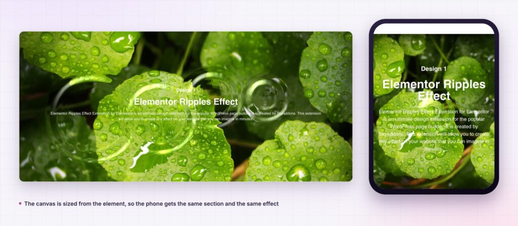 Ripples effect shown on a desktop and a phone screen