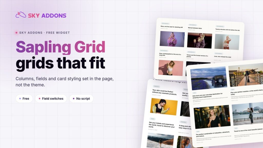 Sapling Grid for Elementor: A Blog Grid That Does Not Need a Theme
