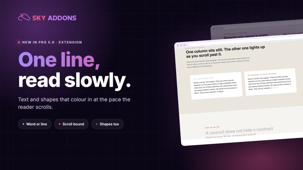 Elementor Scroll Fill: Make One Sentence Carry a Whole Section