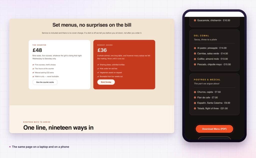 Elementor text animation on desktop and on a phone
