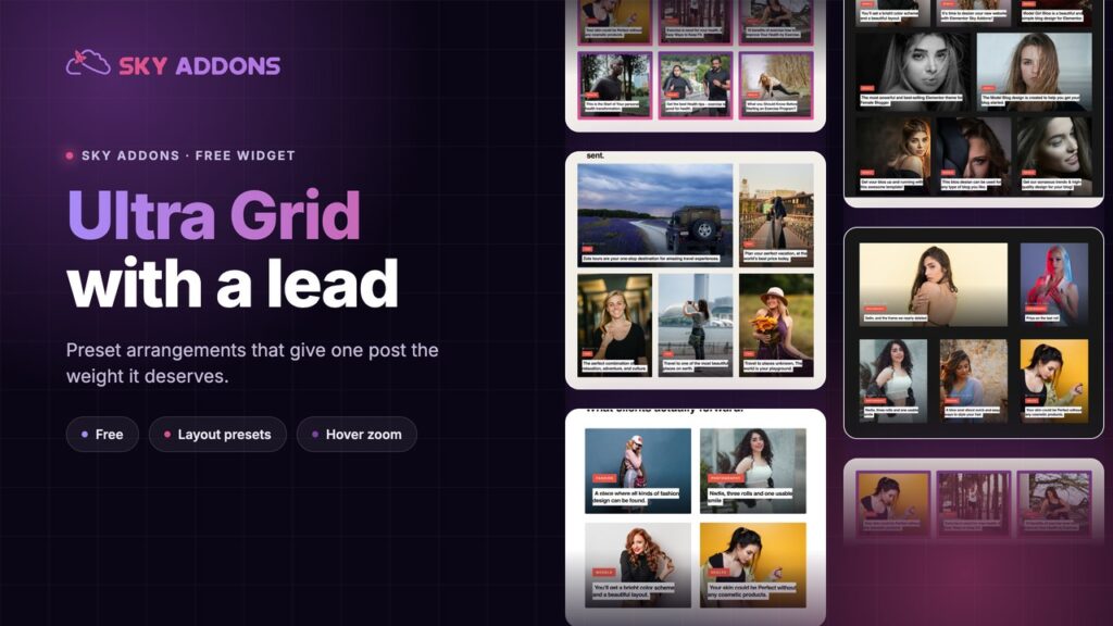 Ultra Grid for Elementor: Post Layouts That Are Not All the Same Size