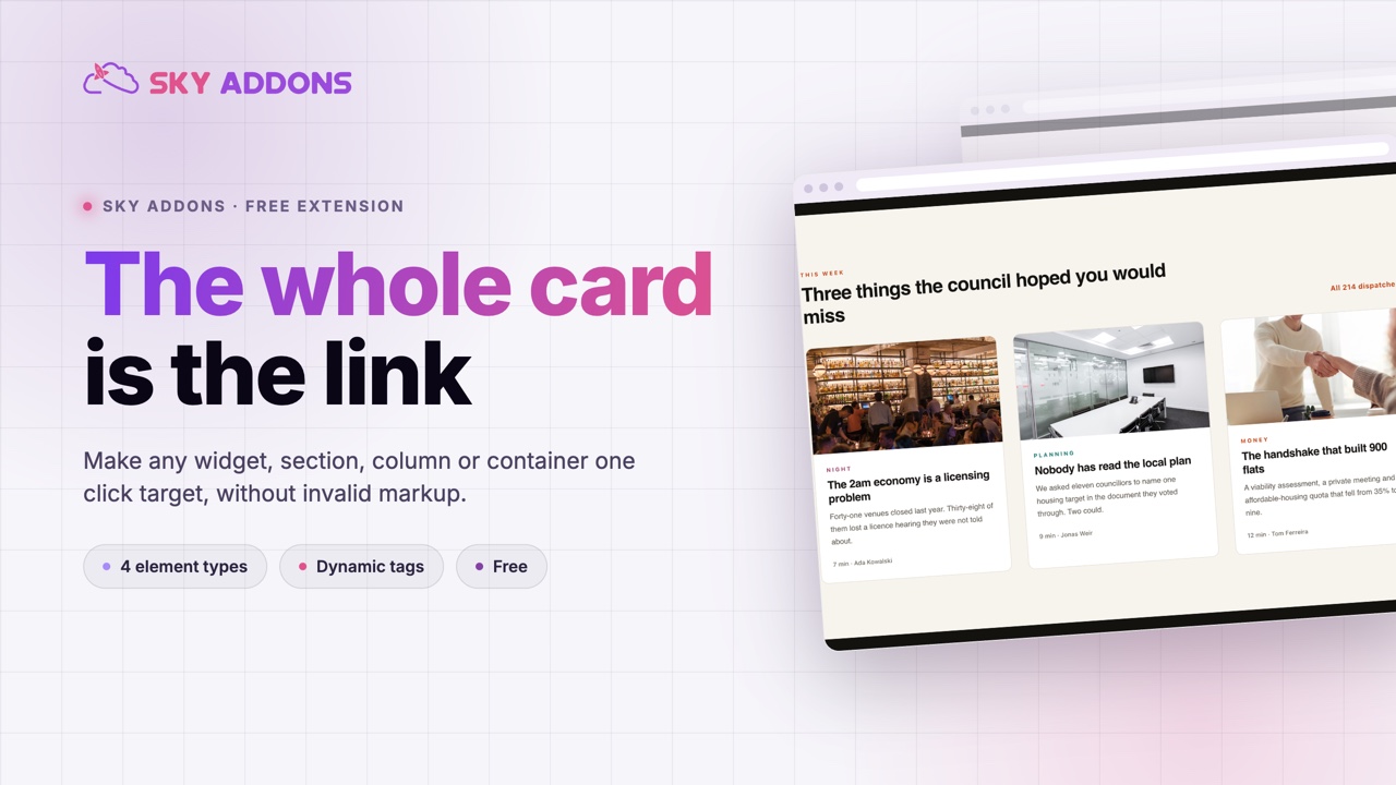 Wrapper Link for Elementor by Sky Addons